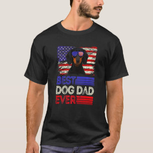 Mens Best Dachshund Dad Ever American Flag Patriot T-Shirt