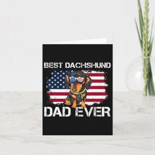 Mens Best Dachshund Dad Ever Patriotic Wiener Amer Card