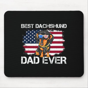 Mens Best Dachshund Dad Ever Patriotic Wiener Amer Mouse Pad