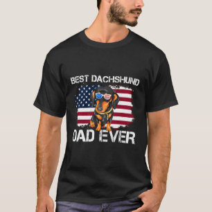 Mens Best Dachshund Dad Ever Patriotic Wiener Amer T-Shirt