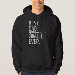 Mens Best Dad Coach Ever Baseball Patriotic For Fa Hoodie