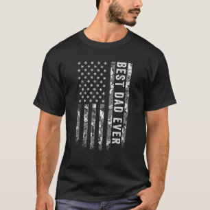 Mens Best Dad Ever American Flag Camo Veteran Patr T-Shirt