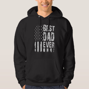 Mens Best Dad Ever American Flag Father's Day  Dau Hoodie