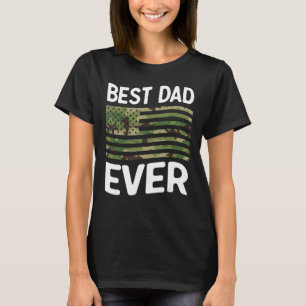 Mens Best Dad Ever American Flag Military Camoufla T-Shirt