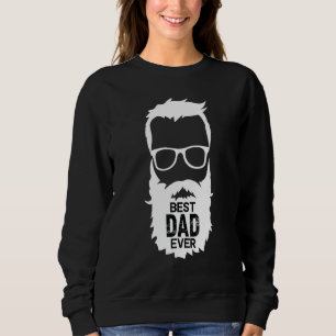 Mens Best Dad Ever Barber Bearded Dad Cool Dad Vin Sweatshirt