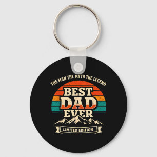 Mens Best Dad Ever Man Myth Legend Retro Key Ring