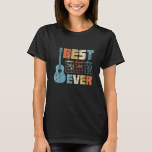 Mens Best Dad Ever Music Notes Guitar Chords Music T-Shirt