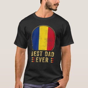 Mens Best Dad Ever Romanian Father Country Romania T-Shirt