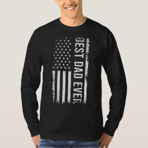 Mens Best Dad Ever Us American Flag Vintage Papa F T-Shirt