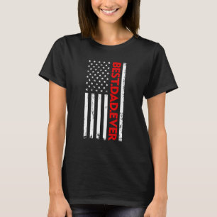 Mens Best Dad Ever Us American Flag Vintage Papa F T-Shirt