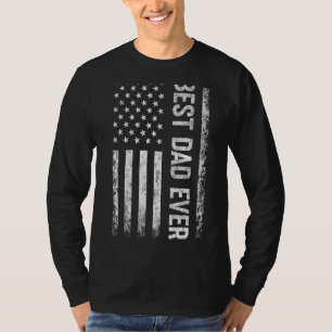 Mens Best Dad Ever Us American Flag Vintage Papa F T-Shirt