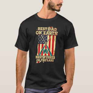 Mens Best Dad On Earth Best Fisher On The Lake Men T-Shirt