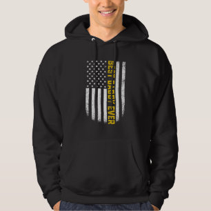 Mens Best Daddy Ever American Flag Proud Daddy Fro Hoodie