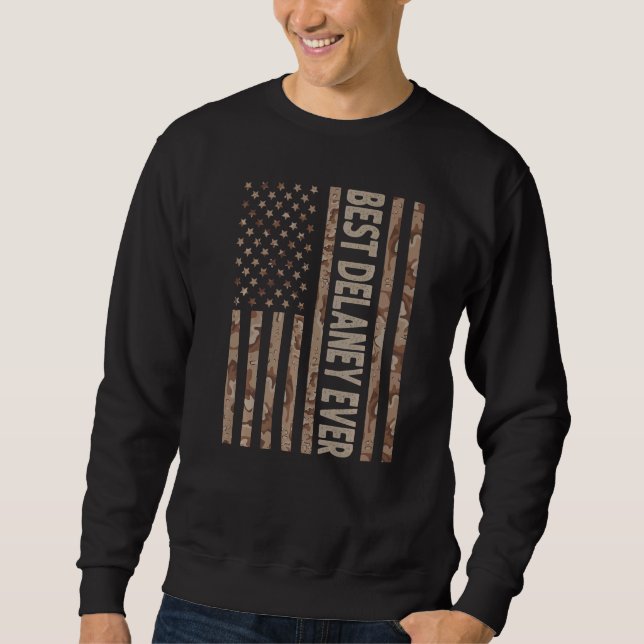 Mens Best Delaney Ever Us American Flag  Grandpa F Sweatshirt (Front)