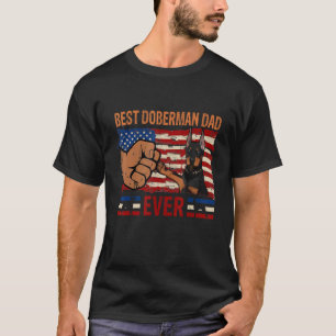 Mens Best Doberman Dad Ever American Flag Dog  Own T-Shirt
