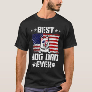 Mens Best Dog Dad Ever American Eskimo American Fl T-Shirt