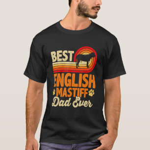 Mens Best Dog Dad Ever English Mastiff Retro Vinta T-Shirt