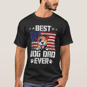 Mens Best Dog Dad Ever Jack Russell Terrier USA Fl T-Shirt