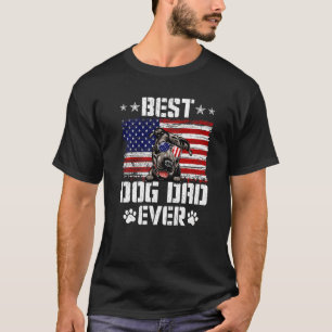 Mens Best Dog Dad Ever Pitbull American Flag 4th O T-Shirt