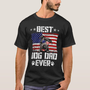 Mens Best Dog Dad Ever Pitbull American Flag 4th O T-Shirt