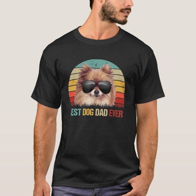 Mens Best Dog Dad Ever Pomeranian Shirt Fathers Da (Front)