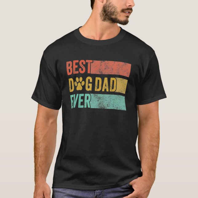 Mens Best Dog Dad Ever Retro Dog Daddy Pet  Father T-Shirt (Front)