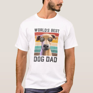 Mens Best Dog Dad Vintage Italian Greyhound T-Shirt
