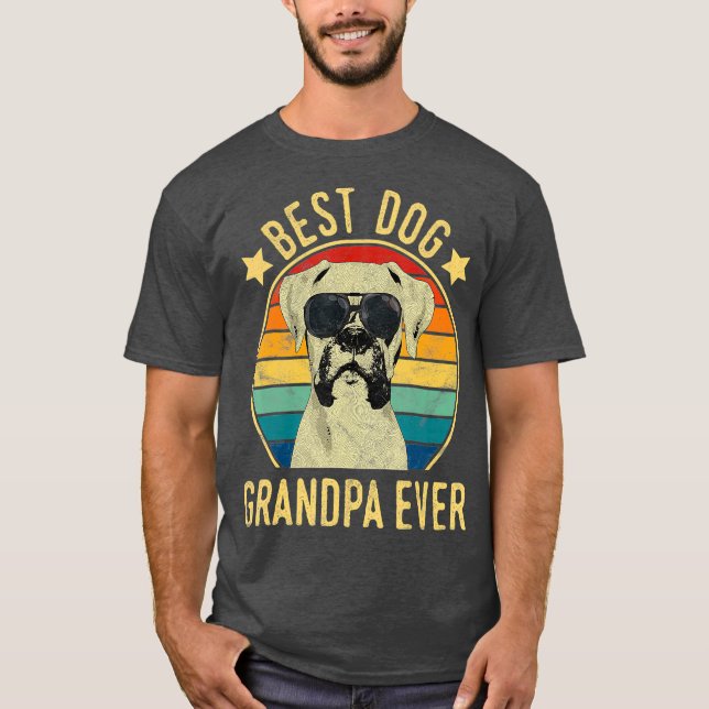 Mens Best Dog Grandpa Ever Boxer Fathers Day T-Shirt (Front)