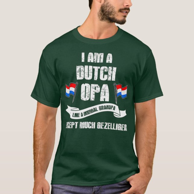 Mens Best Dutch Grandpa Opa Gezelliger Funny T-Shirt (Front)