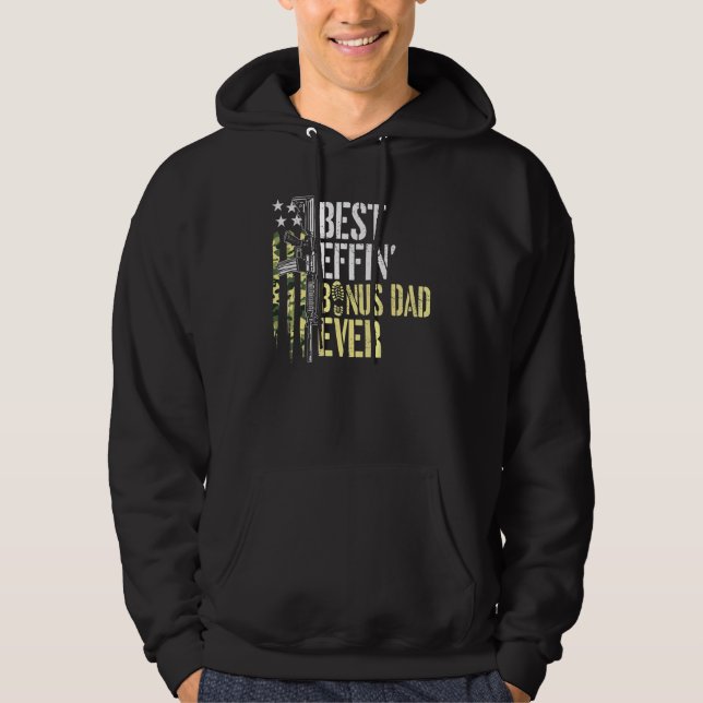 Mens Best Effin Bonus Dad Ever Gun Rights Camoufla Hoodie (Front)