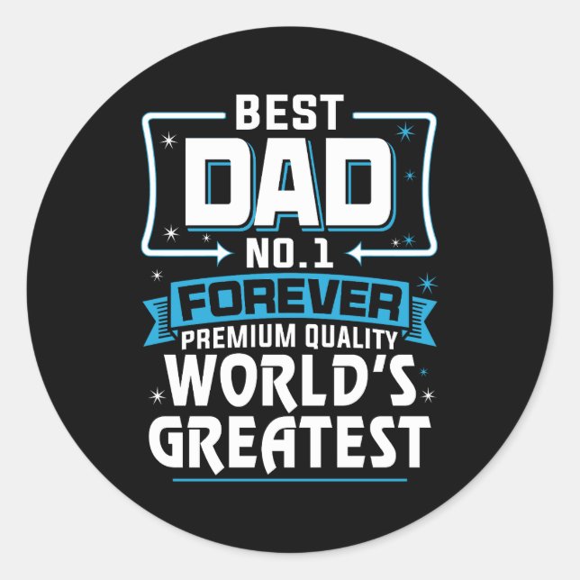 Men's Best Father Dad World's Greatest No.1 Classic Round Sticker (Front)