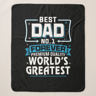 Men's Best Father Dad World's Greatest No.1 Sherpa Blanket