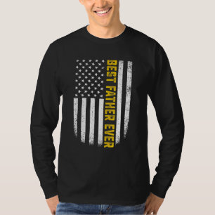 Mens Best Father Ever American Flag Proud Father F T-Shirt