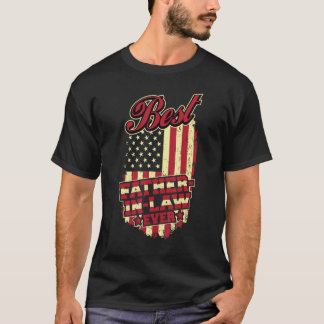 Mens Best Father In Law Ever Patriotic Vintage Ame T-Shirt