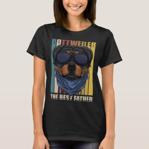 Mens Best Father Vintage Rotweiller Rottie Dog Dad T-Shirt