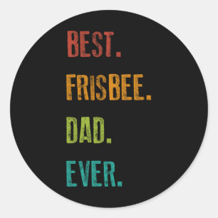 Mens Best Frisbee Dad Ever Vintage Ultimate Disc G Classic Round Sticker