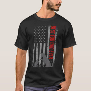Mens  Best Fur Dad Ever Vintage Dog Cat Owner Amer T-Shirt