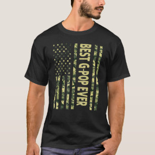 Mens Best G Pop Ever Us American Flag  Grandpa Fat T-Shirt