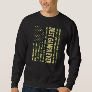 Mens Best Gampa Ever Us American Flag Grandpa Fat Sweatshirt