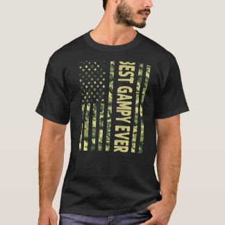 Mens Best Gampy Ever Us American Flag  Grandpa Fat T-Shirt