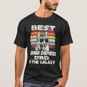 Mens Best German Shepherd Dad In The Galaxy Vintag T-Shirt
