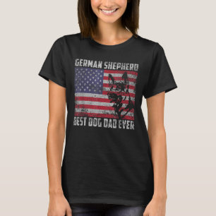 Mens Best German Shepherd Dog Dad Ever American Fl T-Shirt