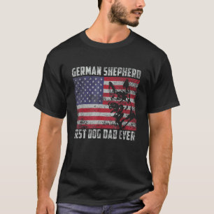 Mens Best German Shepherd Dog Dad Ever American Fl T-Shirt