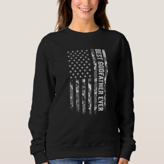 Mens Best Godfather Ever American Flag Camo Vetera Sweatshirt