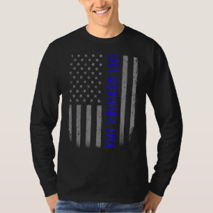 Mens Best Godfather Ever American Flag   For Fathe T-Shirt