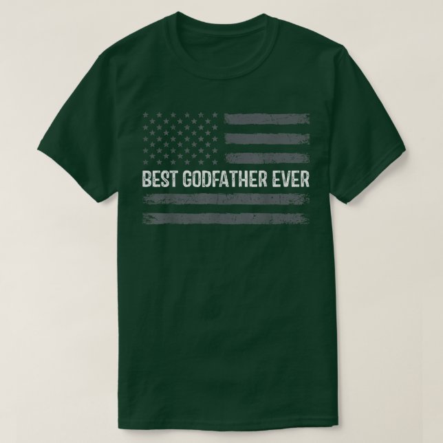 Mens Best Godfather Ever Men American Flag Decor G T-Shirt (Design Front)