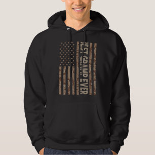 Mens Best Gramp Ever Us American Flag Grandpa Fat Hoodie