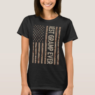 Mens Best Gramp Ever Us American Flag Grandpa Fat T-Shirt