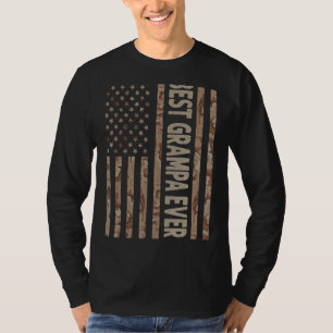 Mens Best Grampa Ever Us American Flag Grandpa Fa T-Shirt