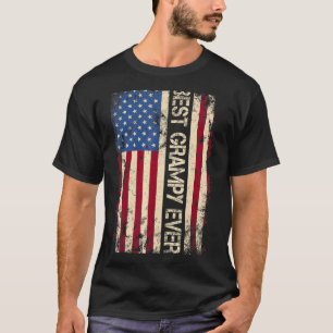 Mens Best Grampy Ever Us American Flag  For Father T-Shirt